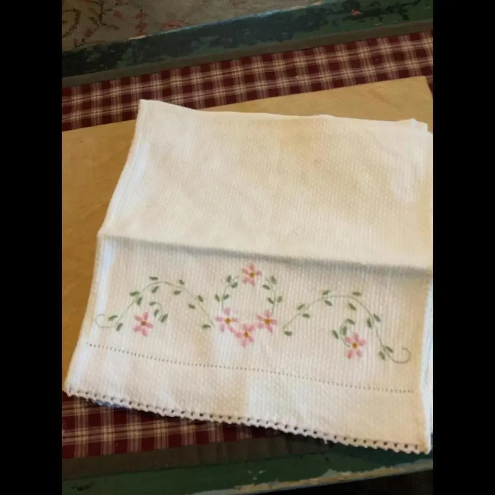 Vintage Embroidered Kitchen Towels Set 5